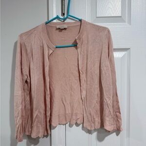 LOFT Blush Pink Knit Cardigan